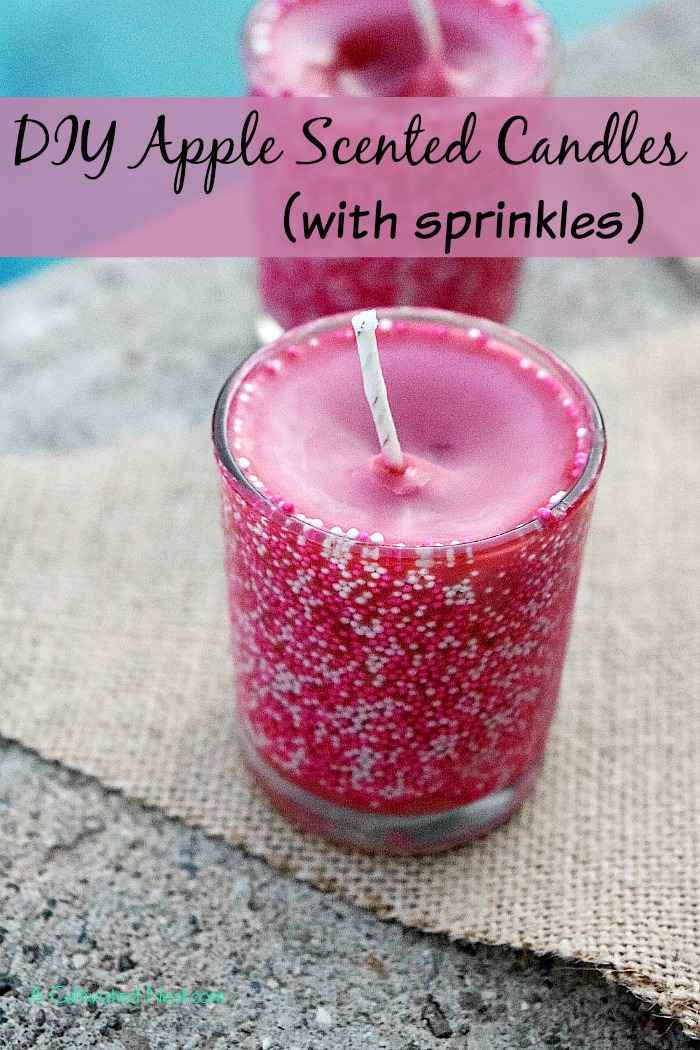 DIY Apple Scented Candles with Sprinkles