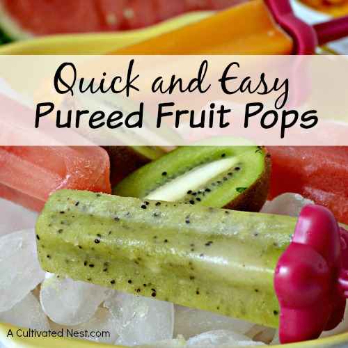 Quick and Easy Pureed Fruit Pops- It easy to turn any fruit into a delicious homemade popsicle if you follow these simple steps! The end result is a healthy (and delicious) cold treat! | healthy summer recipes, how to make popsicles from scratch, #recipe #popsicle #homemade #ACultivatedNest