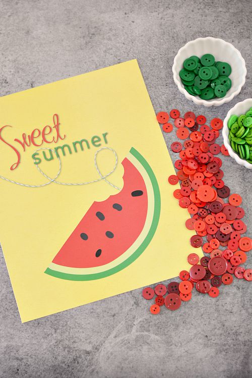 Sweet Summer Watermelon Button Craft