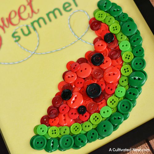 sweet summer watermelon button craft