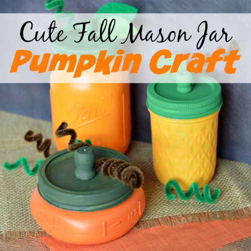 Cute Fall Mason Jar Pumpkin Craft