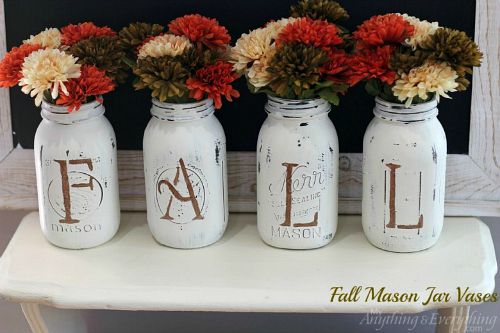 Fall Decorated Jars Three Ways - DIY Beautify - Creating Beauty at Home