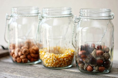 Fall Decorated Jars Three Ways - DIY Beautify - Creating Beauty at Home