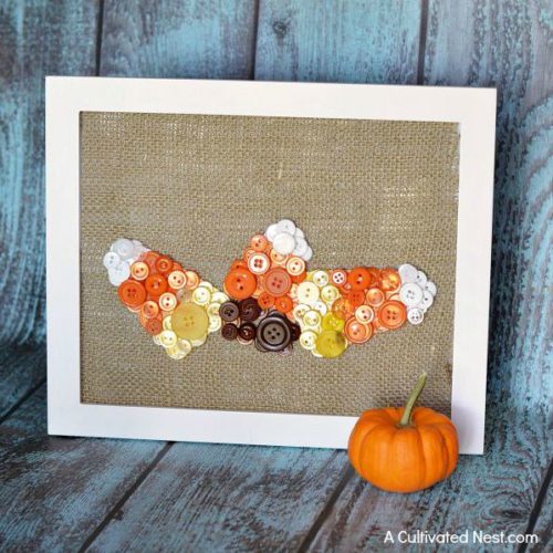 Cute Candy Corn Fall Button Craft and Free Printable