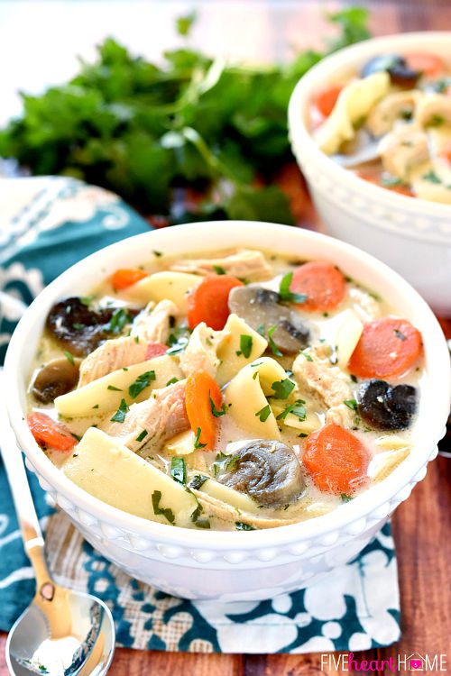 15 cozy and comforting slow cooker soups for fall- Chicken Noodle Soup