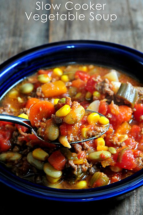 15 cozy and comforting slow cooker soups for fall- Vegetable Soup