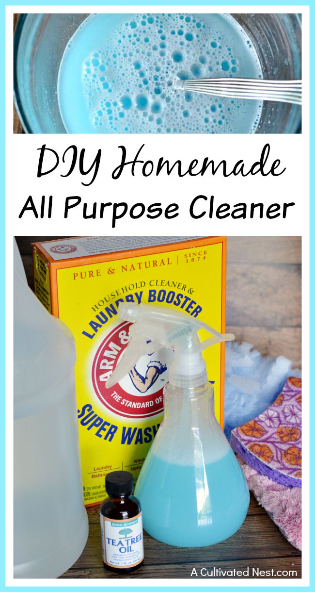 DIY Homemade All Purpose Cleaner- Commercial cleaners can be costly over time! Save money and always have plenty of cleaner on hand with this DIY homemade all purpose cleaner!