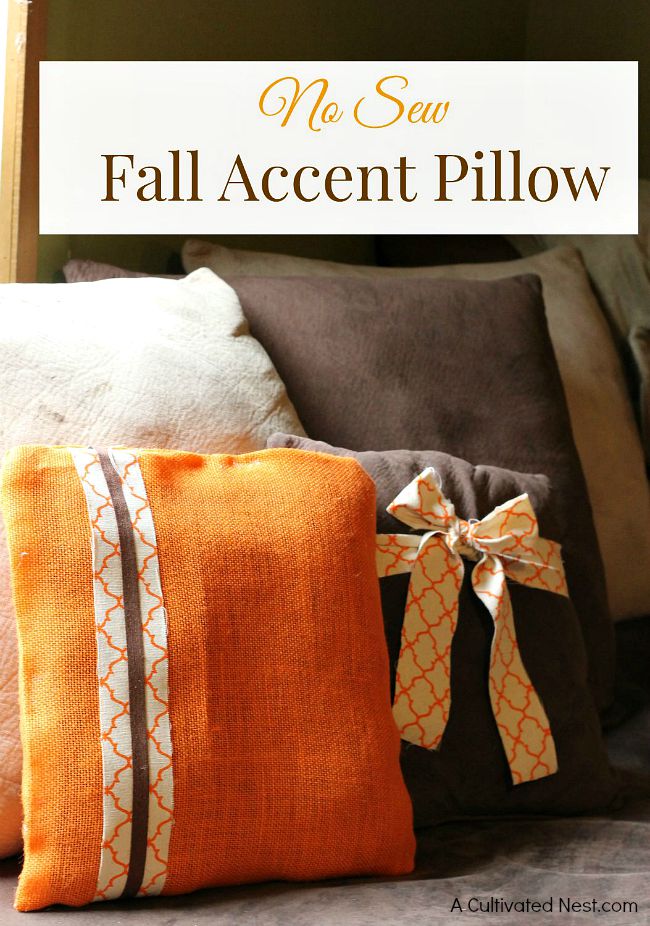 Easy No Sew Fall Pillow Ideas - DIY Beautify - Creating Beauty at Home