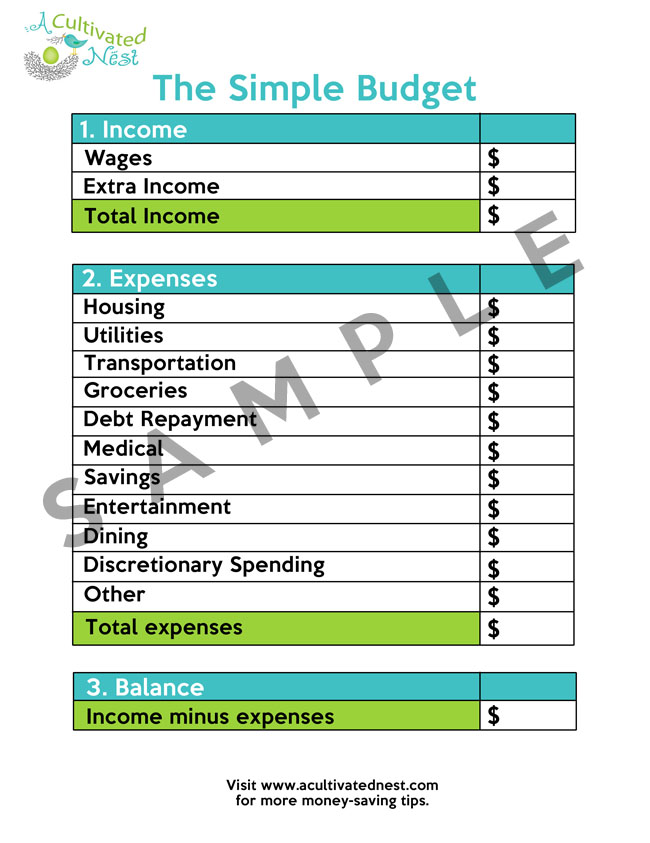 How to make a simple budget and free simple budget worksheet.