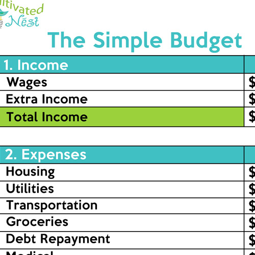 How To Make A Simple Budget Worksheet