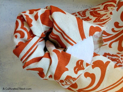 Easy DIY fabric wrapped pumpkin