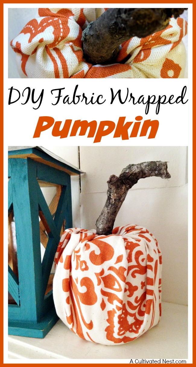 Easy DIY Fabric Wrapped Pumpkin