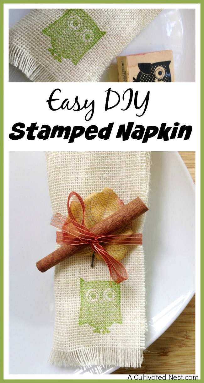 Easy DIY Stamped Napkin