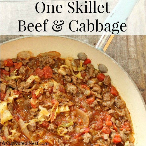 One Skillet Beef and Cabbage