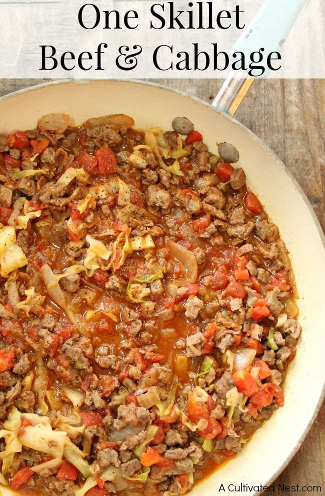 One skillet beef and cabbage