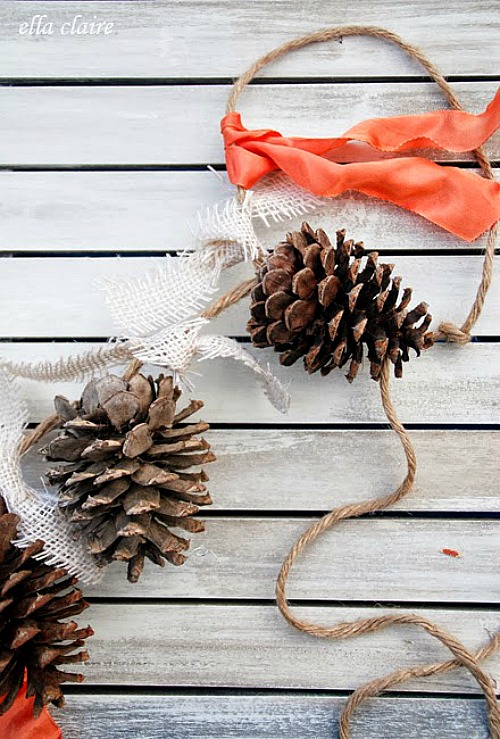 20 Fun Pinecone DIYs- If you want a fun way to use all the pinecones in your yard, then you'll love these creative DIY pinecone crafts! | fall DIY projects, fall crafts using pinecones, homemade fall decorations, #DIY #pinecones #craft #fallDecor #ACultivatedNest