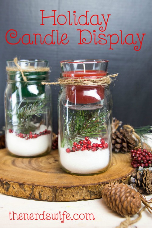 20 Festive Christmas Mason Jar DIYs- If you want a fun and frugal way to decorate your home for Christmas, then you need to make one of these 10 festive Christmas Mason jar crafts! | DIY holiday décor project, décor to make with Mason jars, DIY Christmas decorations, #crafts #ChristmasDIY #ChristmasCrafts #ChristmasDecor #ACultivatedNest