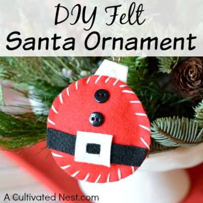 DIY Felt Santa Ornament