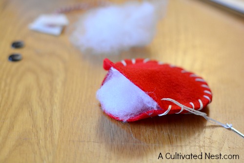 DIY Felt Santa Ornament