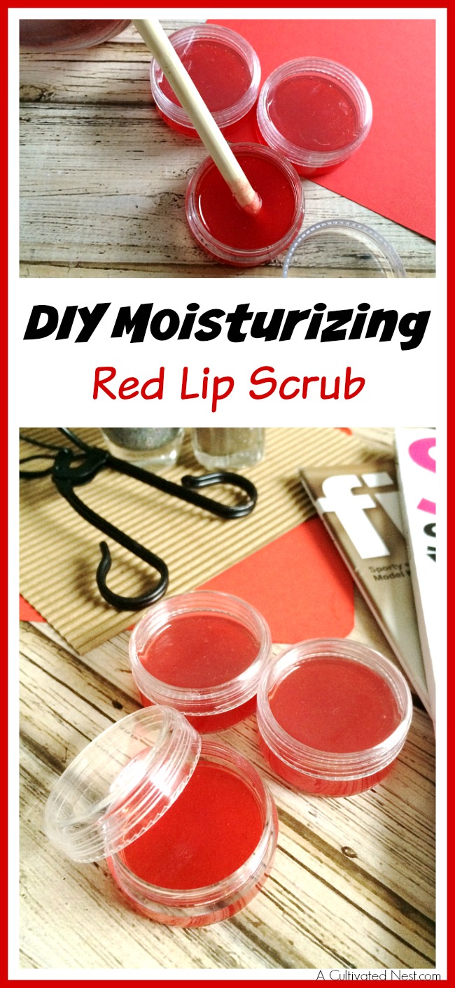 DIY moisturizing red lip scrub