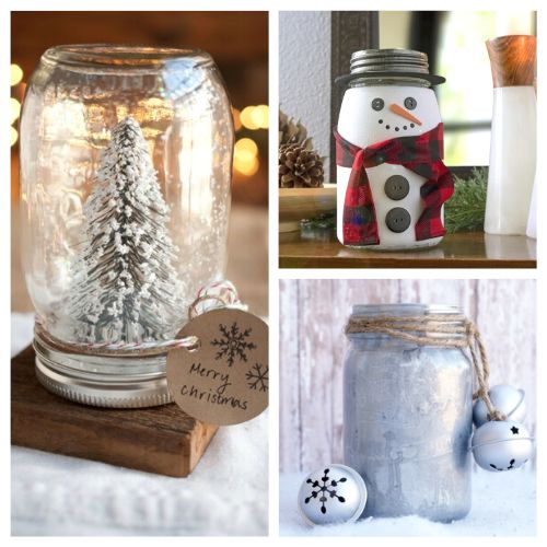20 Festive Christmas Mason Jar Crafts- If you want a fun and frugal way to decorate your home for Christmas, then you need to make one of these 10 festive Christmas Mason jar crafts! | DIY holiday decor project, decor to make with Mason jars, DIY Christmas decorations, #crafts #ChristmasDIY #ChristmasCrafts #ChristmasDecor #ACultivatedNest