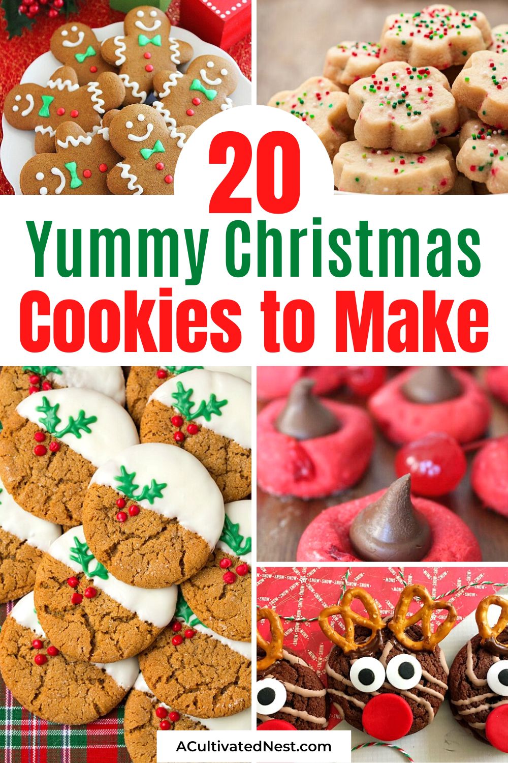 20 Yummy Christmas Cookie Recipes- Check out all of these tasty Christmas cookie recipes for new treats to bake for your family or for a Christmas cookie exchange! | holiday dessert ideas, #Christmas #ChristmasCookies #cookies #desserts #ACultivatedNest