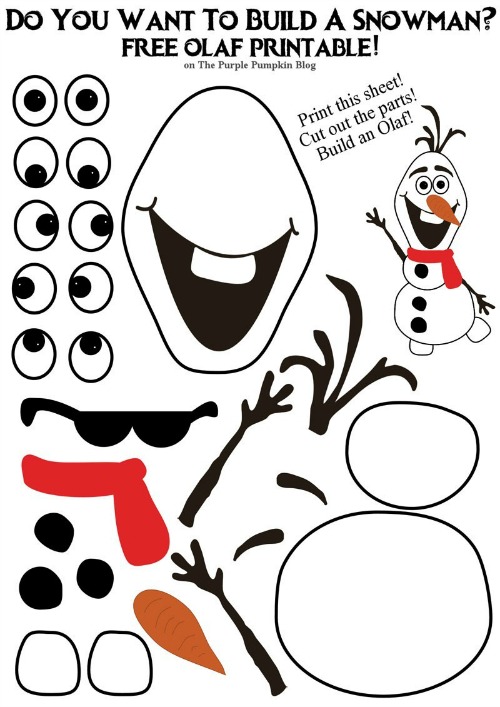 Build a Snowman Olaf Activity Printable