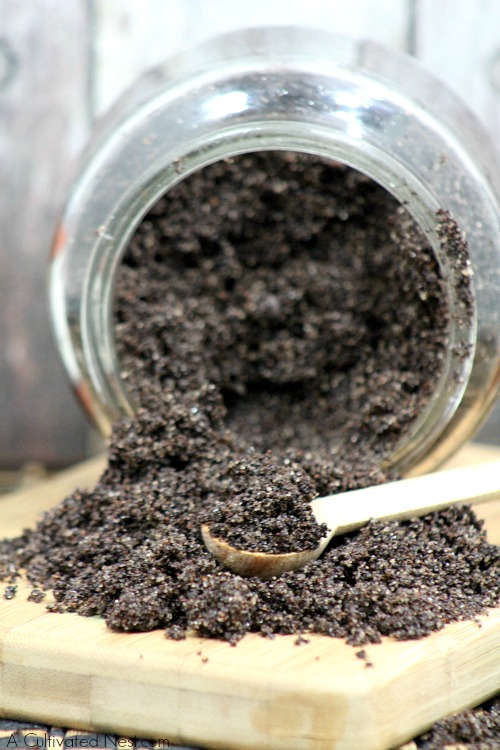 DIY lavender coffee scrub