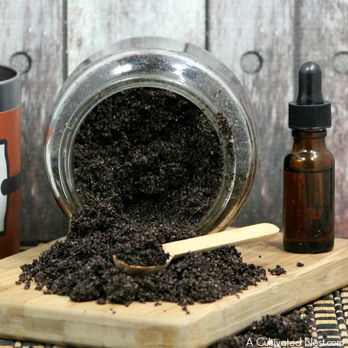 DIY lavender coffee scrub