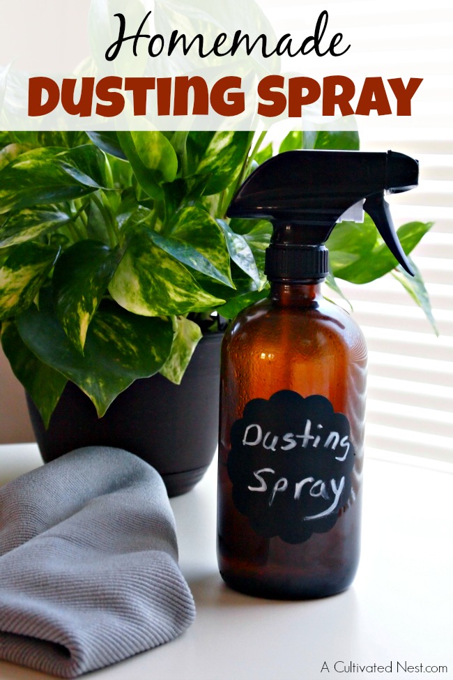 Why pay for commercial cleaners full of harmful chemicals when you can make your own safe and inexpensive homemade dusting spray! | A Cultivated Nest