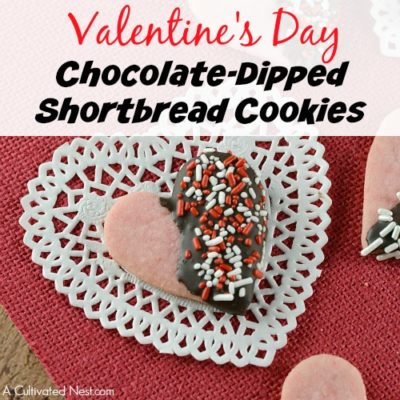 Valentine's Day Chocolate-Dipped Shortbread Cookies