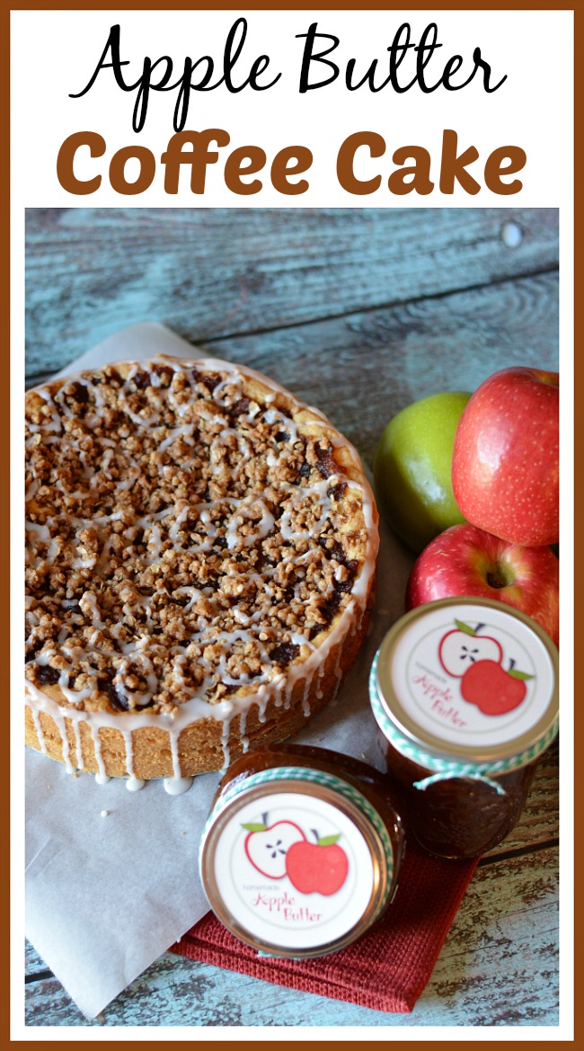 This apple butter coffee cake is a wonderful afternoon treat! It's easy to make and is a great recipe to use homemade apple butter in!