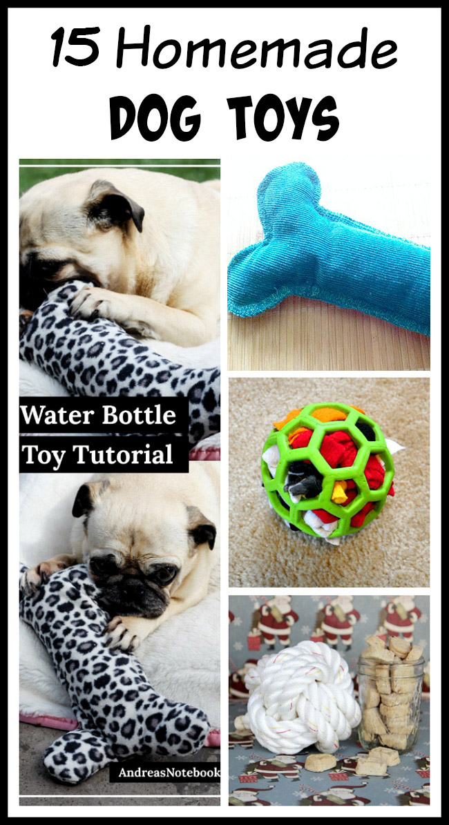 15 Homemade Dog Toys- There's no reason to spend tons of money on toys from pet stores. Instead, check out these fun homemade dog toys for ideas! | DIY dog toys to sew, how to make your own pet toys, #diy #dog #dogToys #crafts #ACultivatedNest