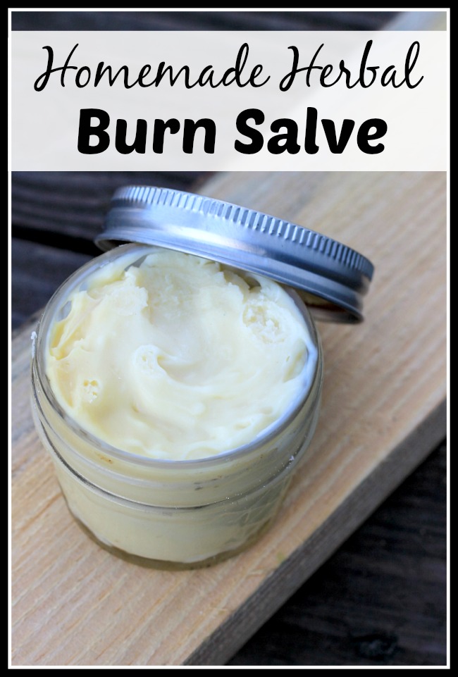 Homemade herbal burn salve