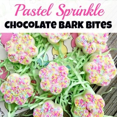 Pastel Sprinkle Chocolate Bark Bites