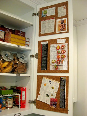 Inner Kitchen Cabinet Cork Board