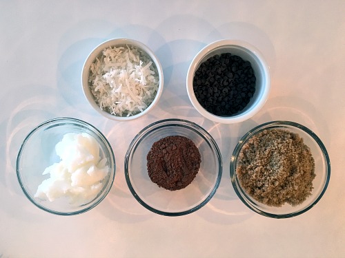 Chocolate coconut sugar scrub ingredients