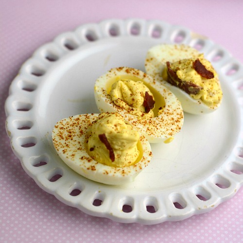 Cream cheese and bacon deviled eggs