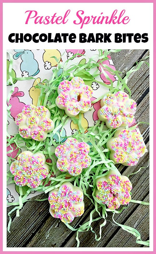 Pastel Sprinkle Chocolate Bark Bites