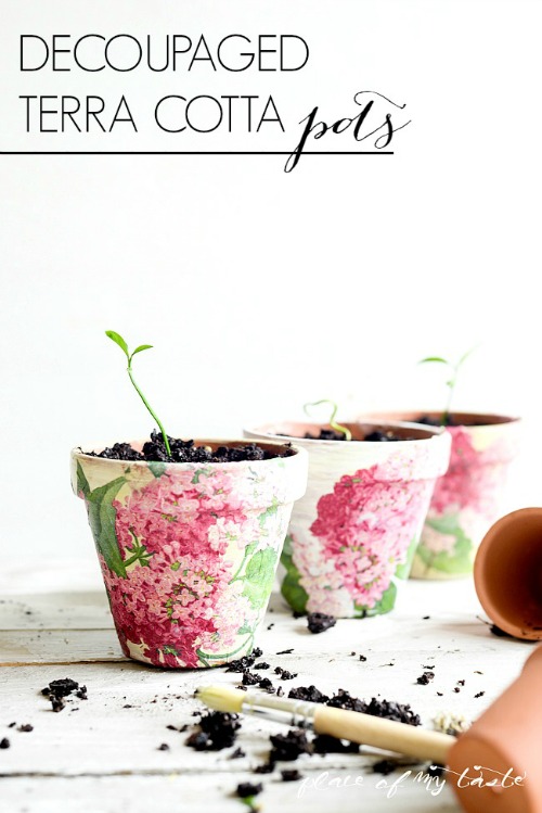 Decoupaged Terra Cotta Pots