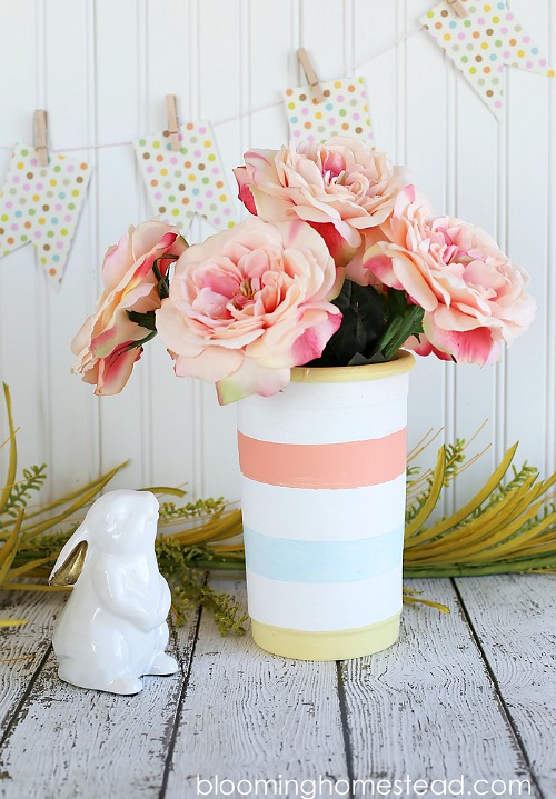 DIY Striped Vase