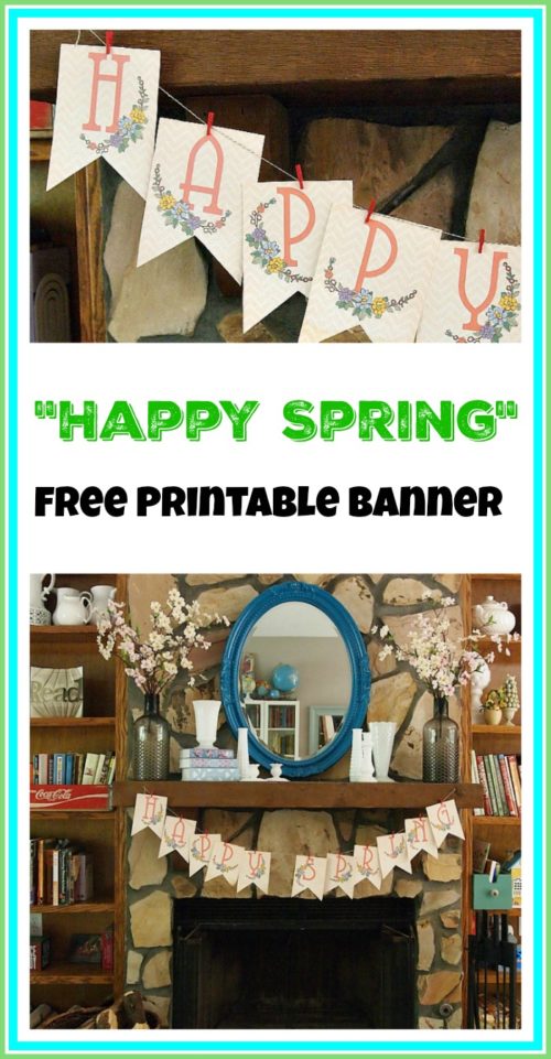 "Happy Spring" Free Printable Banner