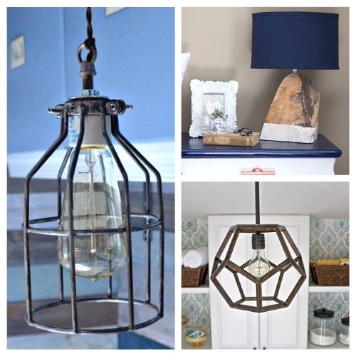 12 Creative DIY Lamp Projects- Making your own lamp is easy, inexpensive, and a great way to update your décor! Take a look at these 12 DIY lamp projects for inspiration! | #diy #diyProject #diyLamp #diyDecor #ACultivatedNest