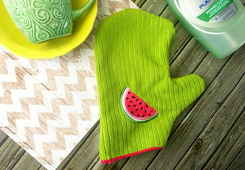 DIY dish washing and drying mitt