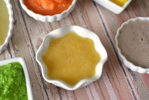 Save money by making your own baby food- peaches