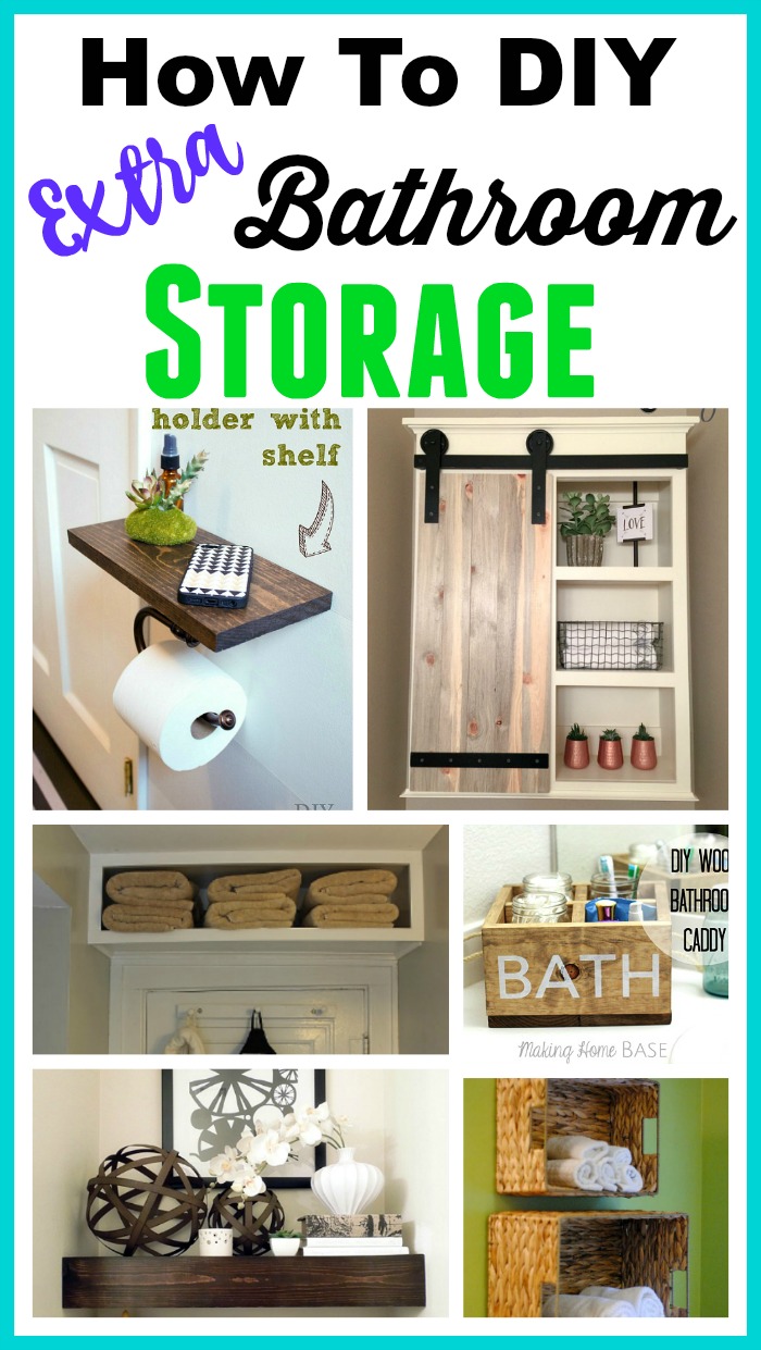 20 DIY Bathroom Storage Ideas for Small Spaces  Diy space saving, Diy bathroom  storage, Bathroom design small