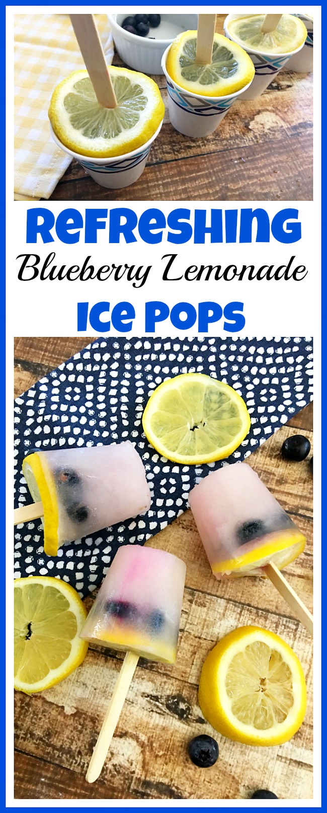 One of the best ways to beat the summer heat is with a tasty, cold treat! These blueberry lemonade ice pops are so refreshing, and are very easy to mix up!