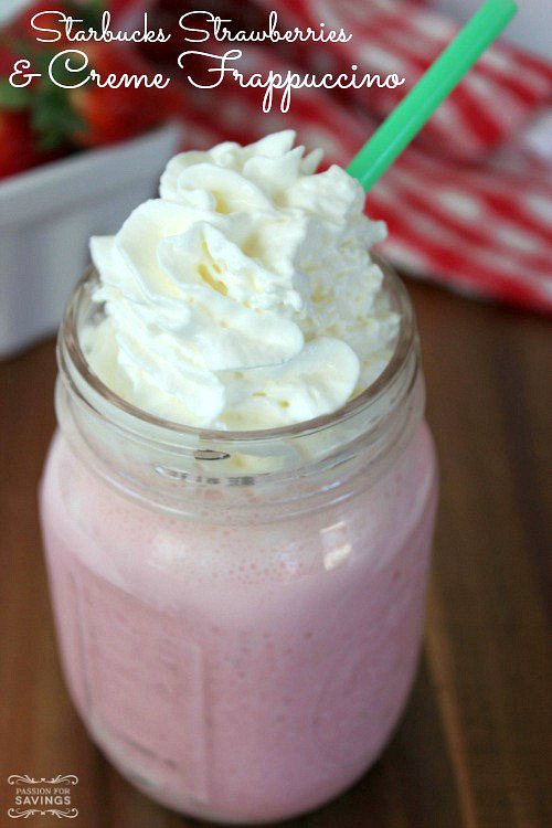 10 Fabulous Coffee Recipes- Copycat Strawberries and Creme Frappuccino-If you love drinking fancy coffees, you can save a lot of money by making your own instead of going to a coffee shop! Check out these 10 fabulous coffee recipes! 