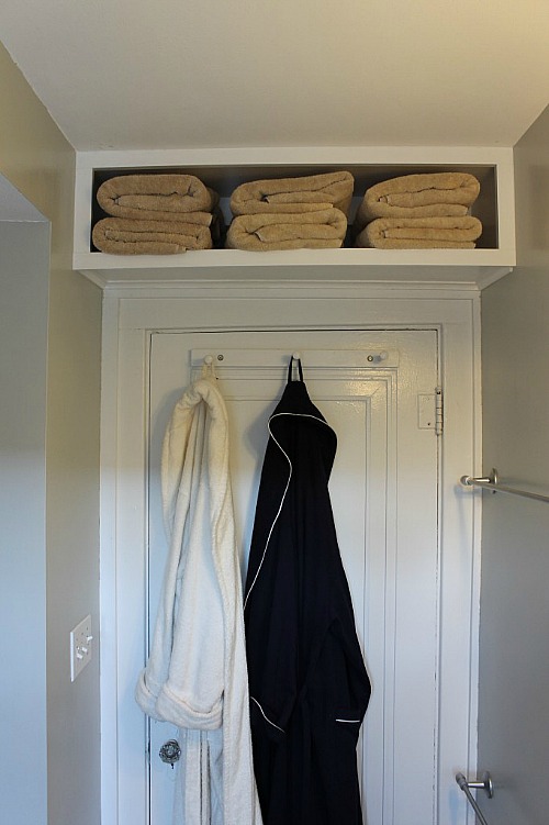 over bathroom door storage