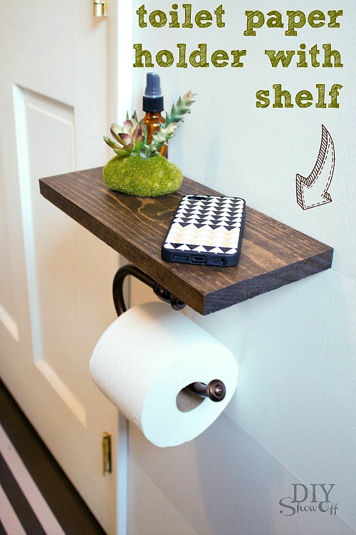 Space-Saving Wall-Mounted Metal Paper Towel Holder with Shelf